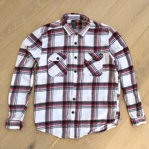 ⭐️Volcom⭐️Plaid Button Down Shirt Top Blouse Women's Size Small Petite S/P White - Picture 3 of 8